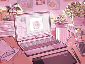 ภาพสไตล์อนิเมะสีชมพู — อนิเมะสีชมพูสไตล์ aesthetic วอลเปเปอร์