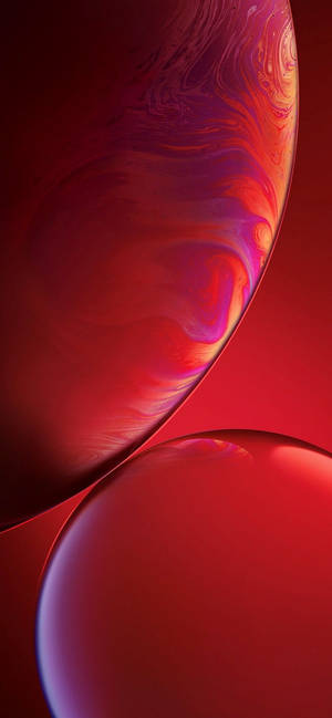 วอลเปเปอร์ iPhone XR ฟองนามธรรมเกลียวสีแดงสองลูก — iPhone Xr วอลเปเปอร์