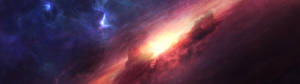 วอลเปเปอร์เนบิวลาอวกาศสีชมพู — 5120x1440 วอลเปเปอร์