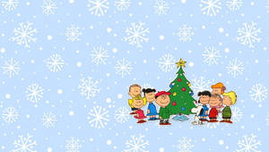 วอลเปเปอร์สโนว์พีคริสต์มาสเกล็ดหิมะ — Snoopy คริสต์มาส วอลเปเปอร์
