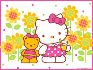หมีสีน้ำตาลและฮัลโลคิตตีสุนทรียะ — ฮัลโล คิตตี้ สุนทรียศาสตร์ วอลเปเปอร์