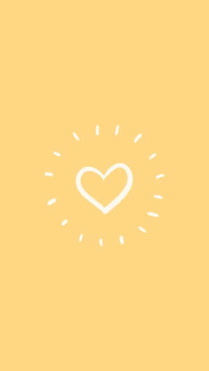 หัวใจมินิมอลน่ารักสีเหลืองพาสเทล — สุนทรียภาพหัวใจ วอลเปเปอร์