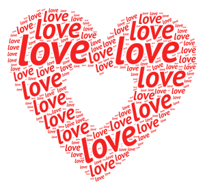 หัวใจรูปเมฆคำว่า Love — ความรัก วอลเปเปอร์