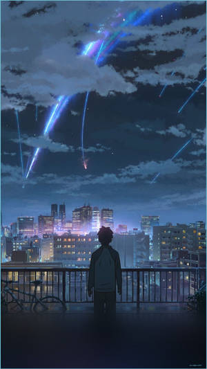 ภาพพื้นหลัง Android อนิเมะ Your Name แฟลร์ ...anupghosal — อนิเมะวิวทิวทัศน์ GIF วอลเปเปอร์