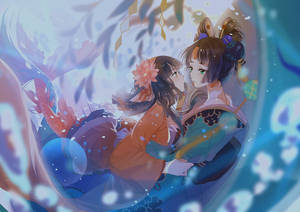 วอลเปเปอร์อนิเมะเลสเบี้ยนโคอิและโชซุ