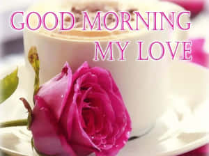 อรุณสวัสดิ์ที่รัก กาแฟและกุหลาบโรแมนติก — สวัสดีตอนเช้าที่รัก วอลเปเปอร์