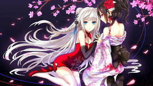 ภาพวาดอะนิเมะเลสเบียนซากุระบาน