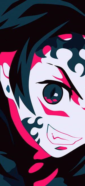 Demon Slayer ขาวดำ — iPhone 18 Pro วอลเปเปอร์