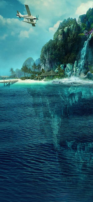 วอลเปเปอร์เกาะแฟนตาซีที่มีฟันหินขรุขระ