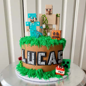 รูปภาพเค้ก Minecraft — iPad รุ่นที่ 10 วอลเปเปอร์
