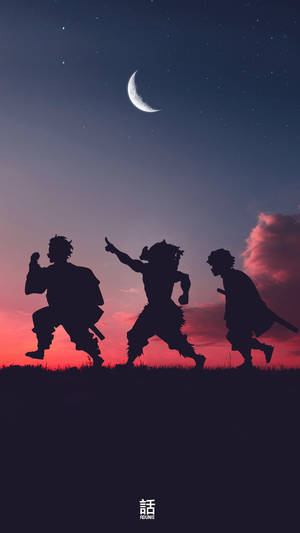 กลุ่มเงาของเด็กชายจาก Demon Slayer — อนิเมะ วอลเปเปอร์