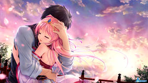 วอลเปเปอร์เจ้าชายและเจ้าหญิงกอดกันในอนิเมะ