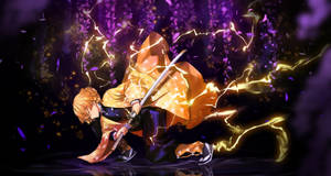 Demon Slayer เซ็นิตสึบนพื้น — 데몬 슬레이어 젠이츠 วอลเปเปอร์