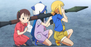 วอลเปเปอร์เด็กการ์ตูนญี่ปุ่นกับเครื่องยิงจรวด
