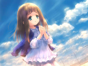 วอลเปเปอร์เด็กอนิเมะกำลังสวดมนต์