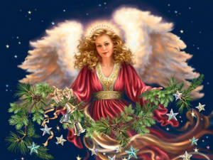 วอลเปเปอร์เทวดาคริสต์มาสที่สวยงาม