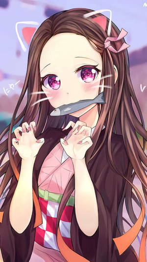 วอลเปเปอร์ไอโฟนเนซึโกะหูกระต่ายนักล่าปีศาจ — Demon Slayer Nezuko วอลเปเปอร์