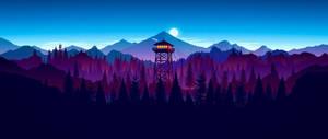วอลเปเปอร์หอสังเกตการณ์สีม่วงสวยงาม — 2560x1080 วอลเปเปอร์