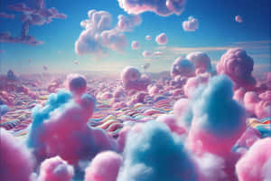 เมฆสวยงามสีชมพูและฟ้าแบบ Trippy — Pastel ชมพู วอลเปเปอร์