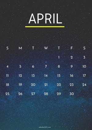 วอลเปเปอร์ปฏิทินเมษายน 2021 คืนดาว — Oppo Pad 5 จอด้าน วอลเปเปอร์
