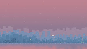 วอลเปเปอร์เมืองสีชมพูสไตล์อาร์ต — สุนทรียภาพศิลปะ GIF วอลเปเปอร์