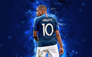 เสื้อเบอร์ 10 สีน้ำเงิน คิเลียน เอ็มบัปเป้ 4k แฟนอาร์ต