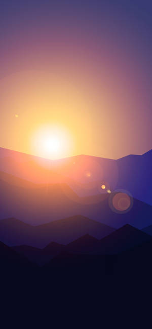 เส้นขอบฟ้าพระอาทิตย์ตกมินิมัล Android — Samsung S23 วอลเปเปอร์