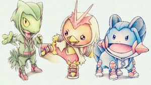 เหยี่ยวไม้, ไฟร์ชิก, และมัดคิพ ภาพวาด — นินเทนโด วอลเปเปอร์