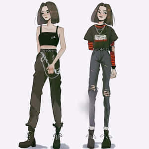 อนิเมะแนวกรันจ์ — สาวอนิเมะใส่ฮู้ด วอลเปเปอร์