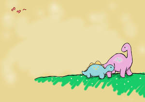 แม่ไดโนเสาร์น่ารักกับลูก — น่ารัก ไดโนเสาร์ วอลเปเปอร์