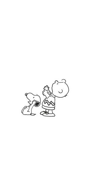วอลเปเปอร์โครงร่าง Charlie Brown Snoopy — iPhone 16e วอลเปเปอร์