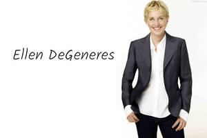 วอลเปเปอร์โปสเตอร์ Ellen Degeneres พร้อมชื่อของเขา — สะอาด วอลเปเปอร์