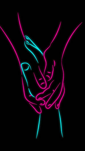 โรแมนติกจับมือกัน ศิลปะนีออน — นีออน วอลเปเปอร์