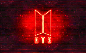 วอลเปเปอร์โลโก้ BTS สีแดงนีออน — โลโก้ BTS GIF วอลเปเปอร์