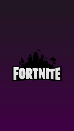 วอลเปเปอร์โลโก้ Fortnite บนพื้นหลังสีม่วง