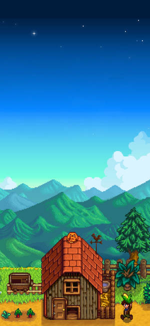 วอลเปเปอร์บ้าน 2D ในฟาร์ม Stardew Valley — iPhone 17 Pro วอลเปเปอร์