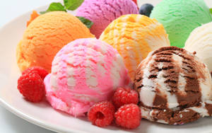 วอลเปเปอร์ไอศกรีมและเบอร์รี่นานาชนิด — 16:10 วอลเปเปอร์