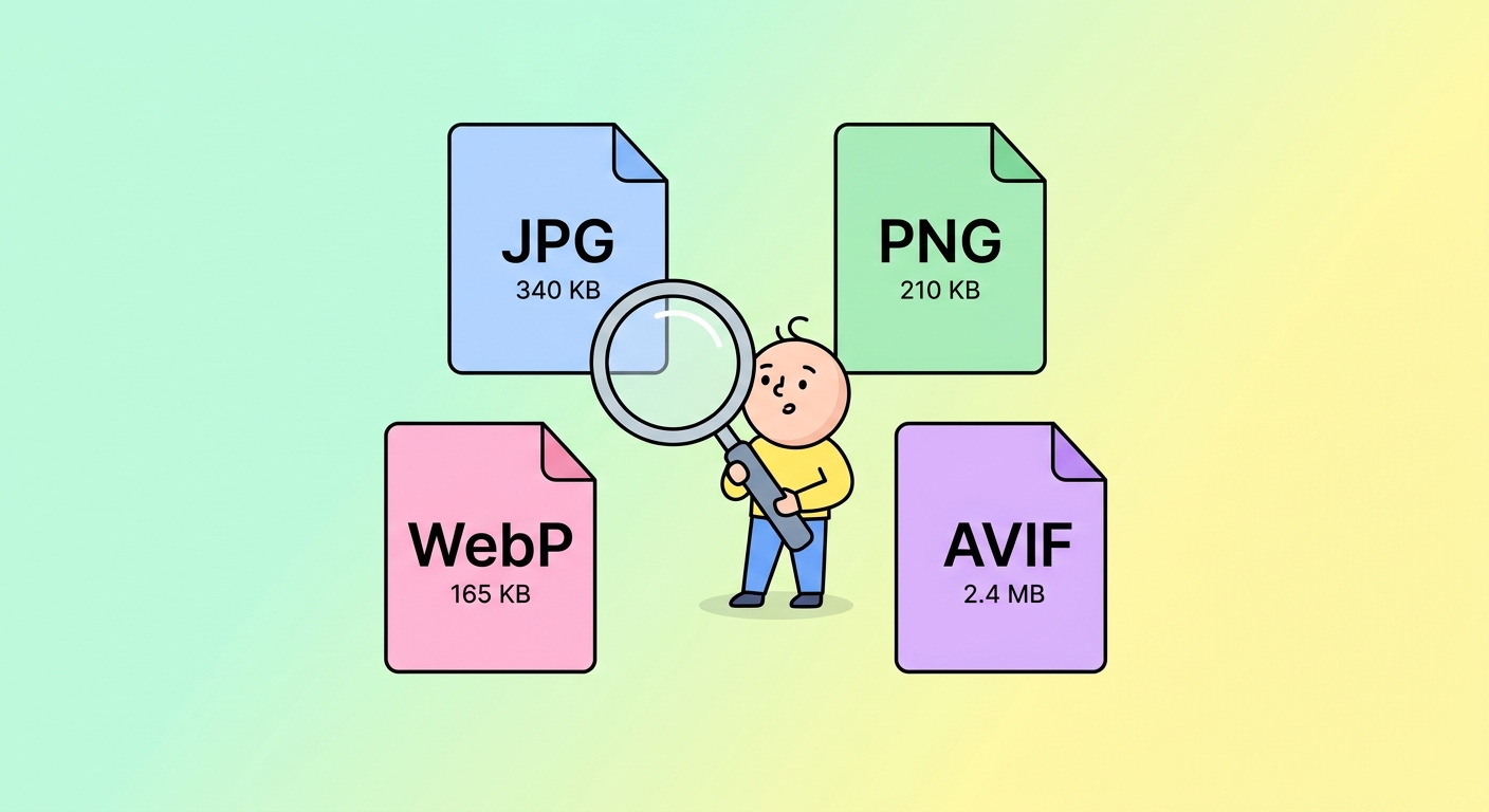 สูตรลัดเลือกรูปแบบภาพ — JPG vs PNG vs WebP vs AVIF
